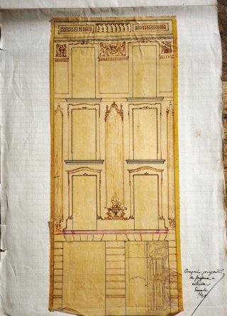 Dibujo antiguo de fachada - Archivo Joan Llevat