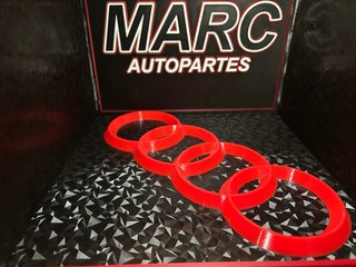 Logo Audi Rojo para Parrilla Panal