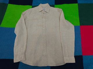 Camisa de Lino Mango Arena Talla S