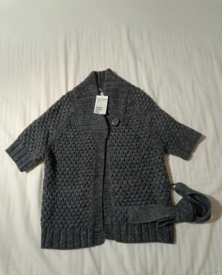 Cárdigan Gris con Lazo Talla M