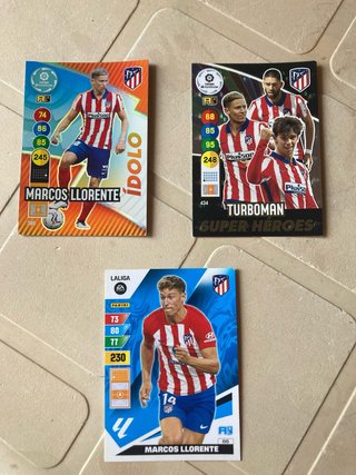 3 Cromos Adrenalyn Panini Atlético de Madrid