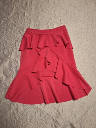 Falda de Eventos con Volantes Rosa