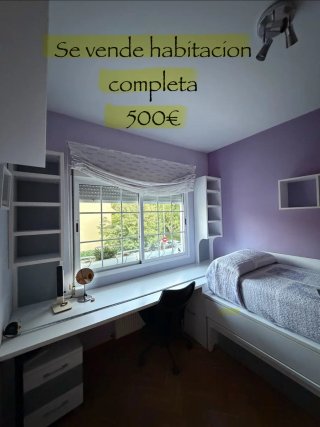 Habitación completa con muebles blancos