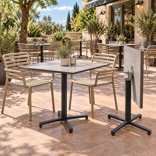 Base plegable negra para mesa bar, sin tablero