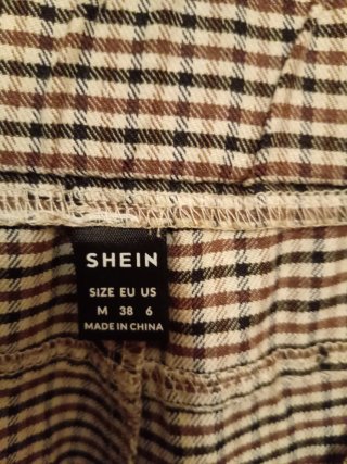 Pantaloni Shein a quadri beige e marroni