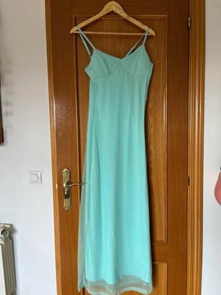 Vestido largo turquesa