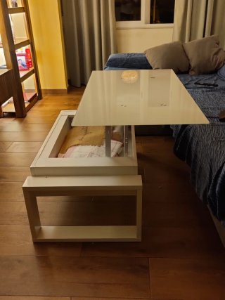 Mesa de Centro Elevable Blanca