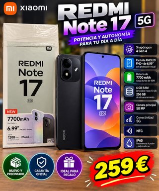 Xiaomi Redmi Note 17 5G 256GB Negro
