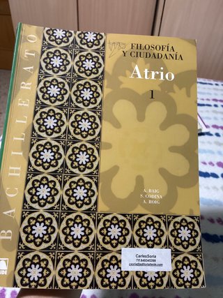Atrio, 1 Bachillerato: filosofía y ciudadanía