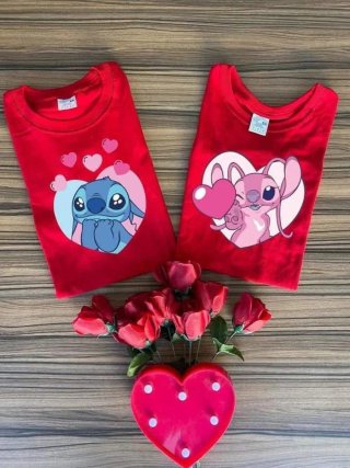 Set de 2 Camisetas San Valentín Stitch