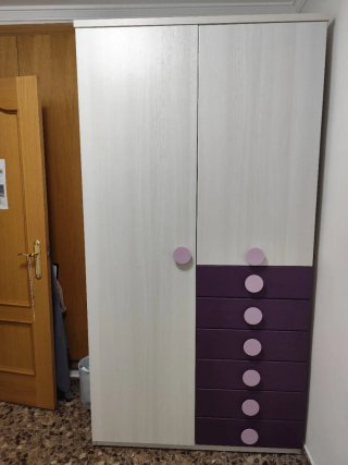 Armario Juvenil Blanco y Morado