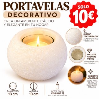 Portavelas Decorativo Texturizado