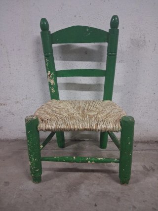 , Silla Infantil Antigua de Madera