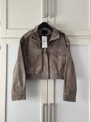 Cazadora Bomber de Piel Zara