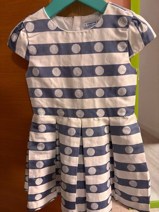 Vestido azul y blanco Mayoral niña 4 años