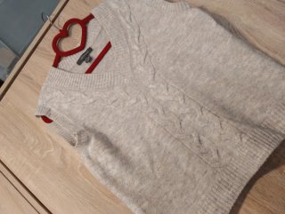 Chaleco de punto beige Primark overdize
