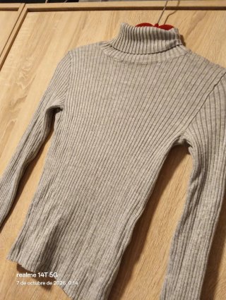 Jersey de Punto Gris Cuello Alto