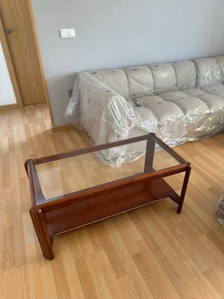 Mesa de Centro de Madera y Cristal
