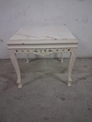, Mesa Auxiliar de Madera y Mármol