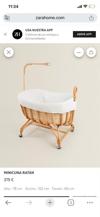 Minicuna de Ratán Zara Home
