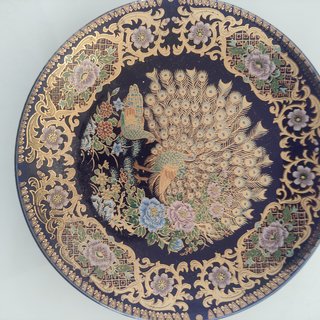 Plato Vintage de Porcelana y Pan de Oro de 15 cm