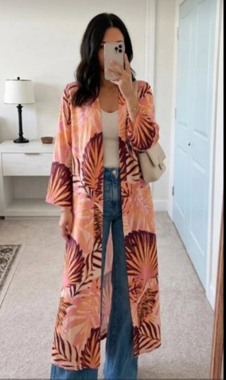 Abrigo Kimono Estampado Sfera
