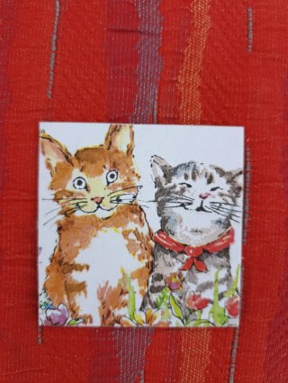 Magnete con illustrazione di due gatti