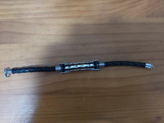 Pulsera de cuero trenzado y acero