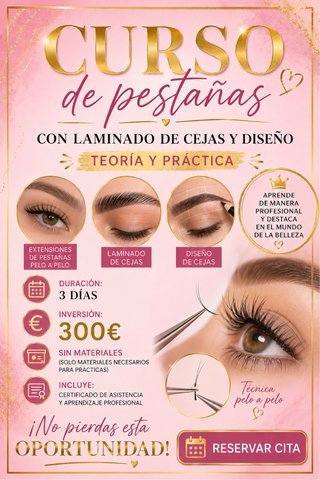 Curso de Extensiones de Pestañas y Cejas