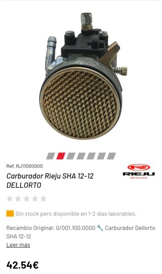Carburador Dellorto SHA 12-12