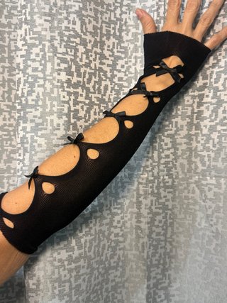 Guantes Elásticos Negros con Lazos