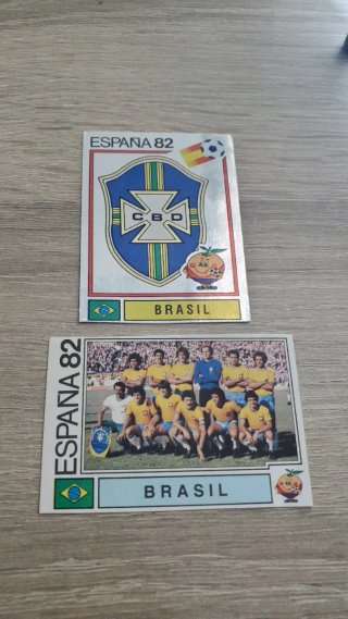 2 Cromos Panini España 82 - Brasil