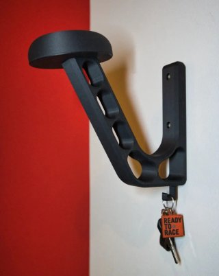 Soporte casco moto pared + colgador llaves