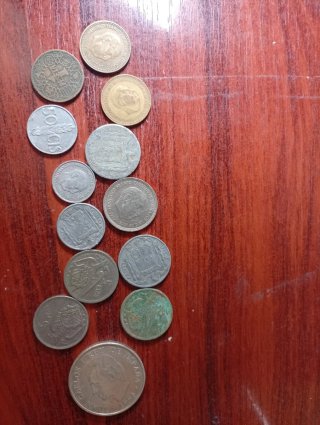 Lote de 13 monedas antiguas españolas