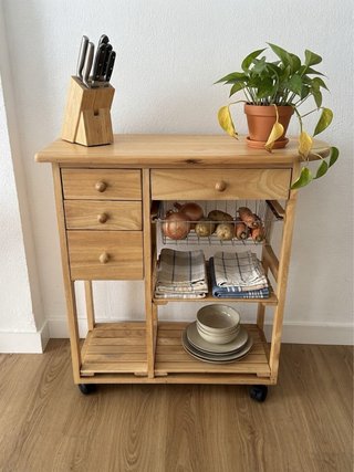 Mesa Auxiliar de Cocina con Ruedas