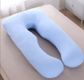 Almohada en forma de U azul