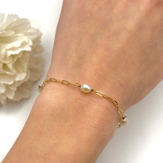 Pulsera de oro 14kt con perlas