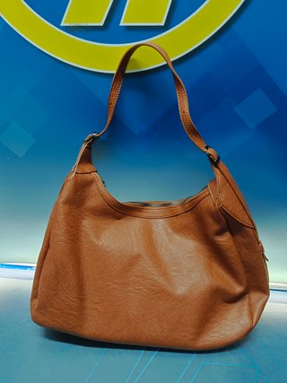 Bolso de mano, piel ,color marrón, 40x30x13 cm