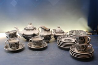 Juego de café o té Cartuja de Sevilla Pickman serie ”Vistas”.