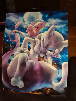 Lámina Pokémon Mew y Mewtwo 30x40cm