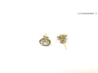 pendientes oro 18k con piedra con circonita