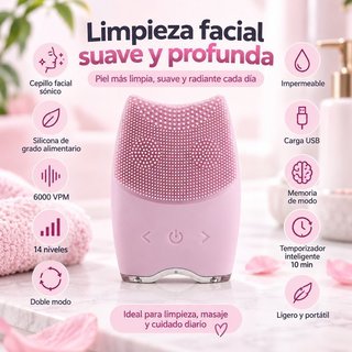 Cepillo Limpieza Facial Masajeador · Nuevo