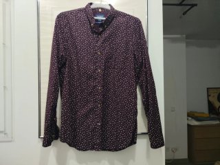 Camisa Pull&Bear Estampada Morada Talla L