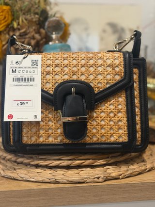 Bolso de Paja y Piel Zara