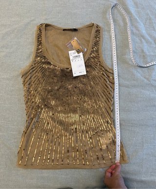 Top Marrón con Lentejuelas de tintoretto