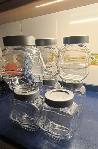 Set de 7 Tarros de Cristal con Tapa