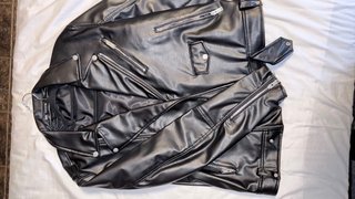 Chaqueta de cuero Zara negra Talla L