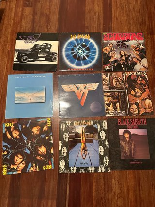 Lote de 92 Discos de Vinilo heavy, rock, variado