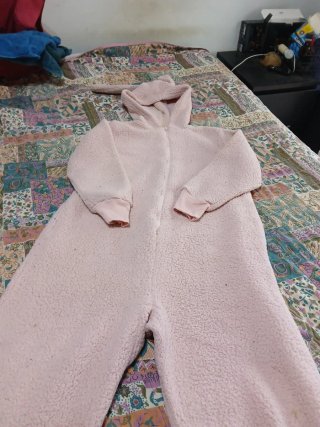 Mono Pijama de Felpa Rosa