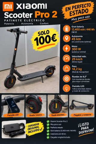 Patinete Eléctrico Xiaomi Scooter Pro 2